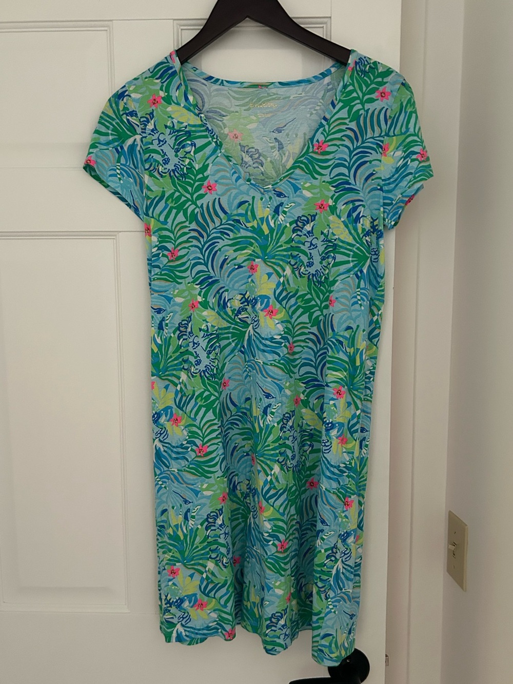 Lilly Pulitzer Etta Frond Print Cotton T-Shirt Dress Size Small - Picture 2 of 6